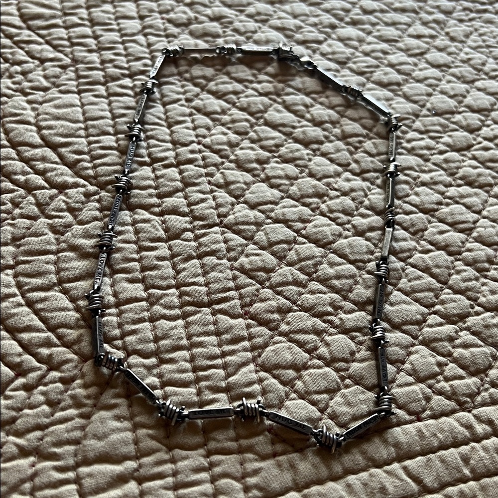Silver Barbed Wire Necklace Teddy Fresh